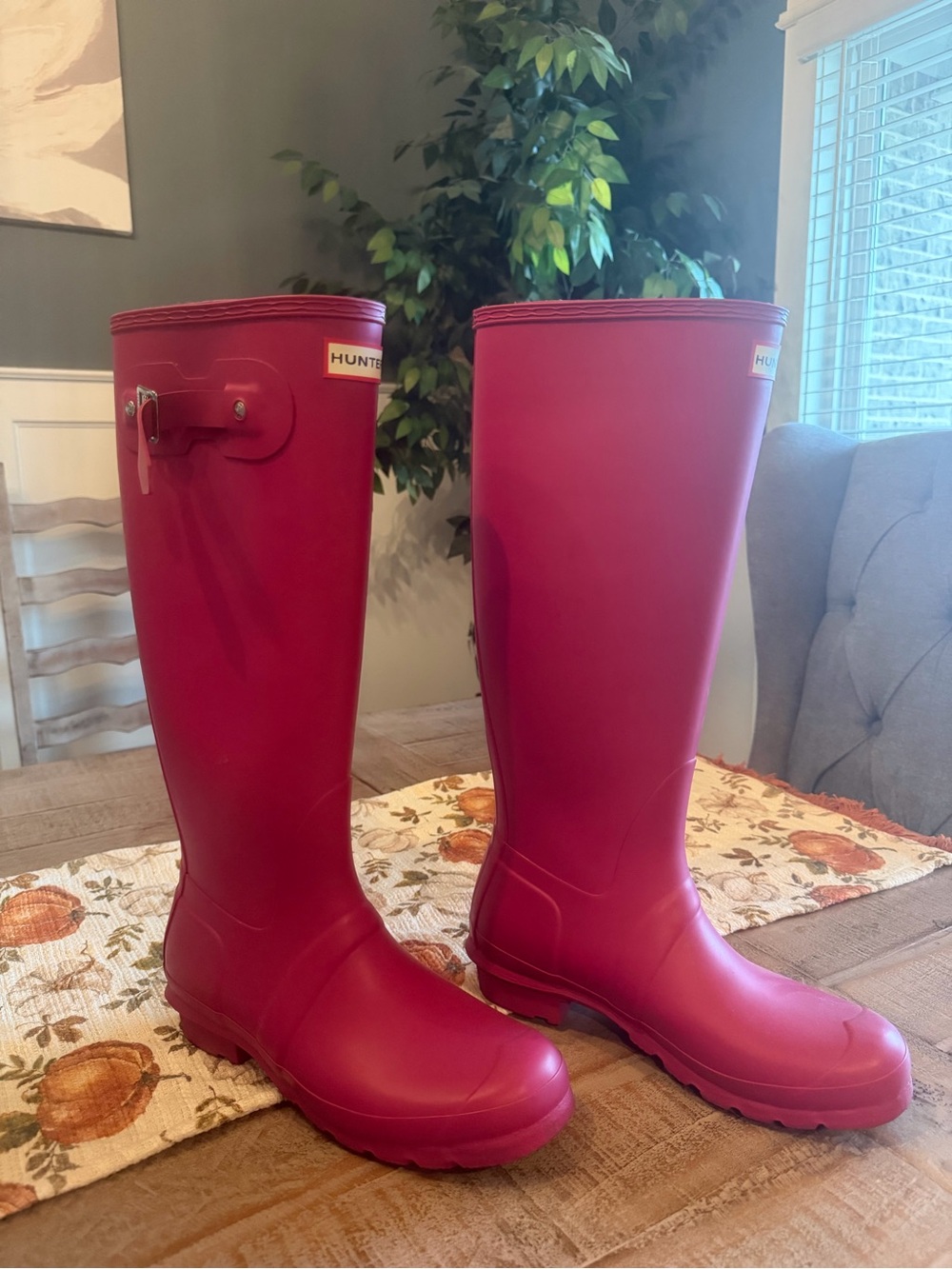 Hunter Pink Tall Women's Rain Boots - Picture 2 of 6